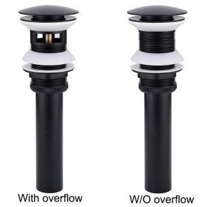 Quality Pop Up Water Brass Waste Drain Pump Faucet Sink Basin Washbasin Matt Black Finish wholesale