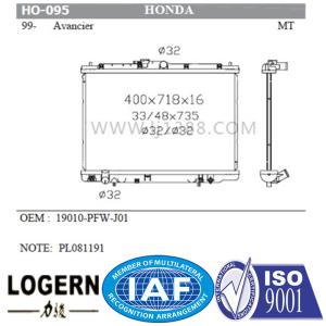 Quality 19010-PFW-J01 HONDA Car Radiator For Avancier 99 Mt wholesale
