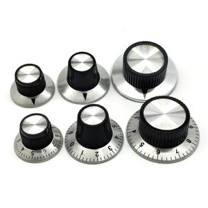 Quality Silver Aluminum Knob 37mm Diameter With Number 0-10 Shaft Hole 6.4MM Knob wholesale