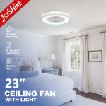 Low Noise 4000K Bedroom Ceiling Fan Light Ceiling Mounted Box Fan