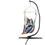 Garden Swing Hammock Chair With Durable Hanging Kits And C Shape Swing Stand In