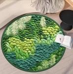 Round Moss Floor Carpet Water Absorption Bedroom Living Room