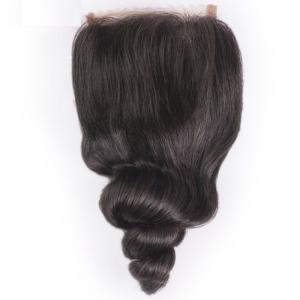 Quality Malaysian Loose Wave Closure 4X4 Silk Soft Full Ends Cuticles Human Hair Closure wholesale