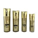 Special Shape Cosmetic Pump Bottle Gold Refillable Cosmetic Containers 80ml