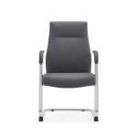 PU Pad Armrest Leather Office Swivel Chair Office Visitor Chair Chrome Steel