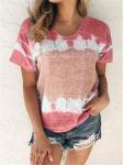 Gradient Polyester Mature Womens Blouses Contrast Colour Shirt