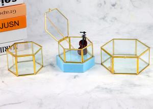 Quality Hexagonal jewelry cover box glass artifact Wedding Decoration storage box gift Yiwu wholesale flower greenhouse wholesale