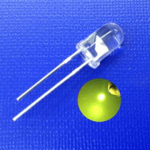 Quality 5mm LED Diode 585-595nm Yellow Color 10000mcd Clear Round Lens With Flange For Illumination wholesale