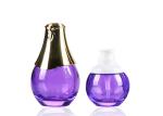 Light Purple Cosmetic Pump Glass Lotion Bottles Glass Skincare Bottles For Serum
