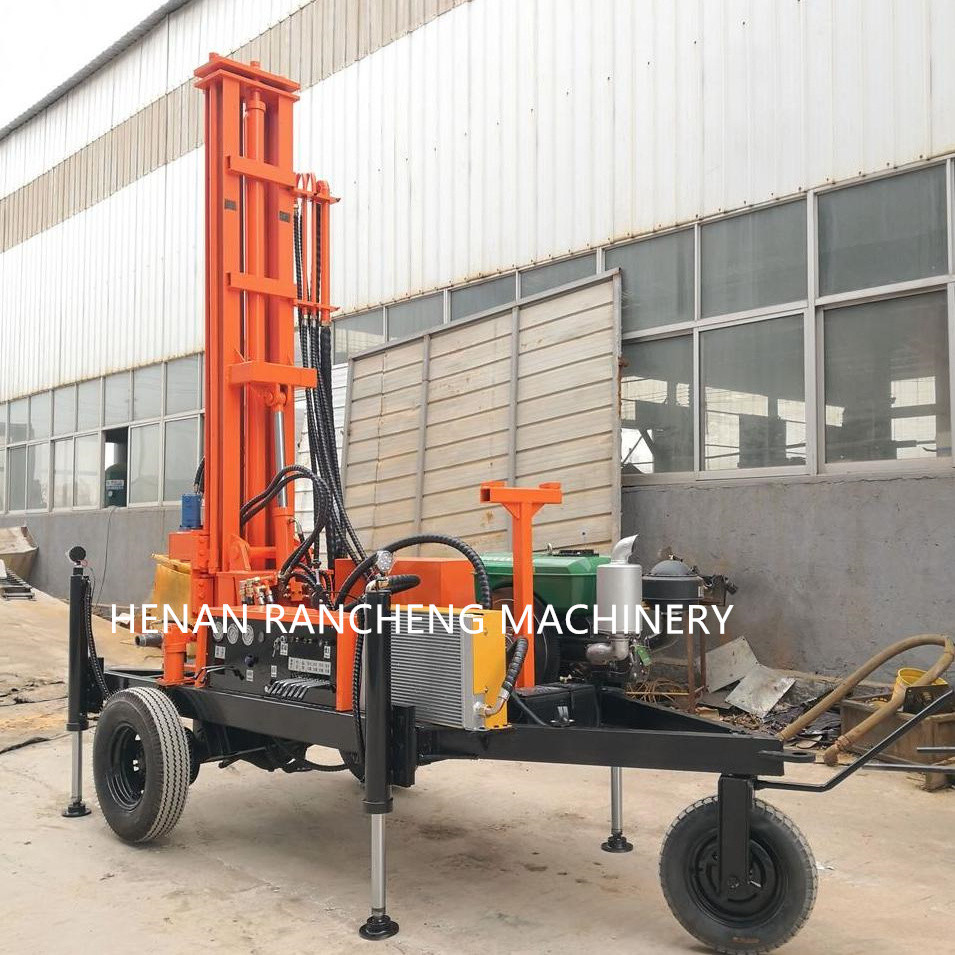 Max Depth 150m Trailer-mounted Water Well Small Borewell Drilling Rig Machine