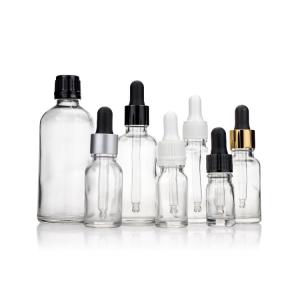 Quality Gold Sliver White Black Dropper Oil Glass Bottle Transparent 5ml For Personal Care wholesale