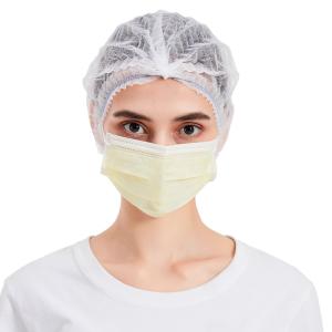 Quality Yellow Disposable Protective Face Mask For Adult Doctor wholesale