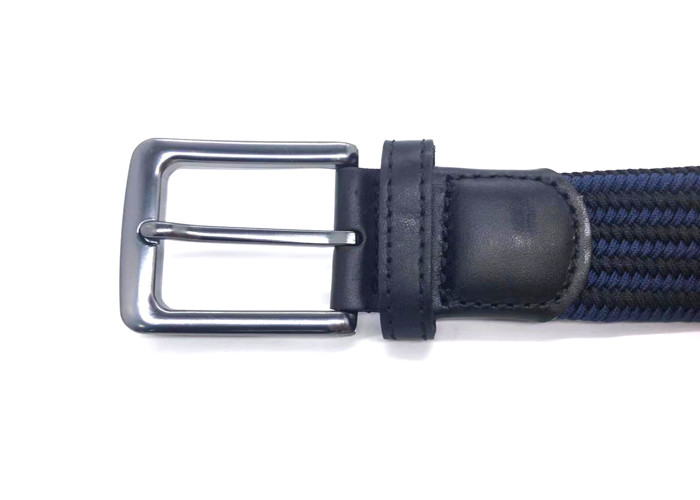 Fabric Braided Mens Elastic Stretch Belts With Pin Buckle