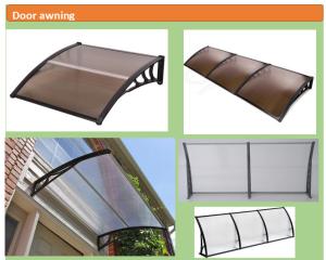 Quality UV Protection Polycarbonate Door Awnings , Door Rain Canopy Snow Resistant wholesale