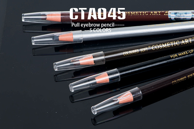 5 Colors Paper Roll Cosmetic Soft Pull Eyebrow Pencil For Beauty