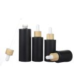 Fast Shipping Frost Matte Black Empty Glass Essential Oil Dropper Bottle With