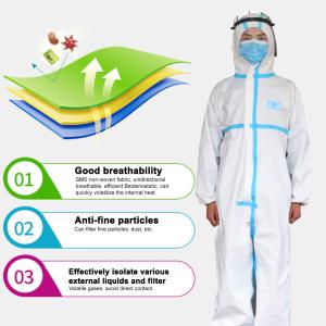 Quality Nonwoven Protective Disposable Medical Isolation Coverall Clothing 60 gsm wholesale