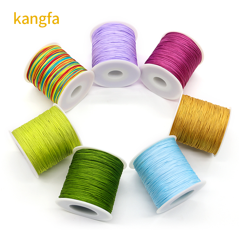 Kangfa 0.8mm 1mm Polyester Handmade Braid Waxed Thread High Tenacity for Leather Goods