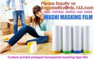 Quality HDPE Masking Film,Indoor Application Pretaped Drop Cloths,masking film,pre-taped cover car painting protection film hous wholesale