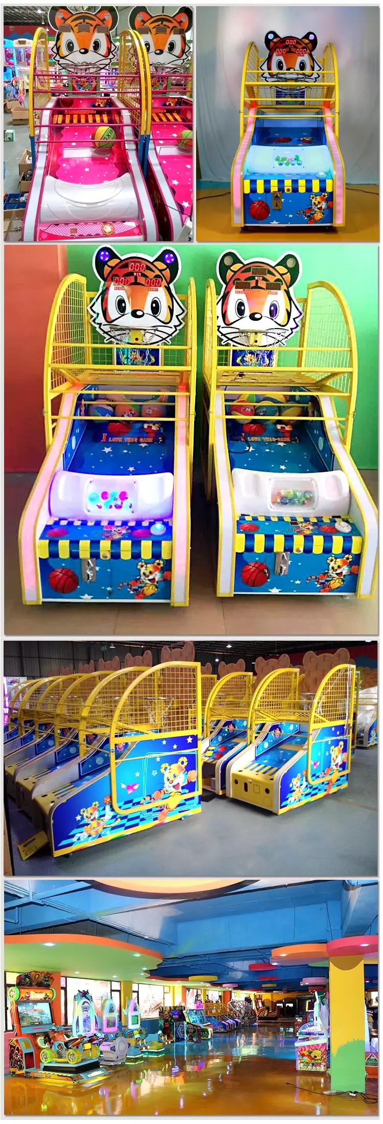 1 - 2 Players Basketball Shooting Arcade Machine , 120kg Indoor Basketball Arcade Machines