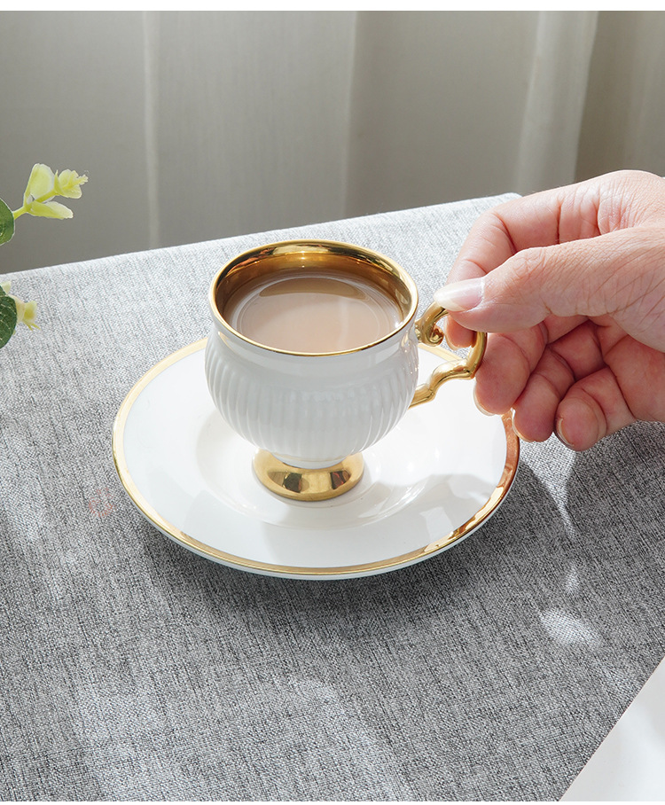 Release Arabian Design Ceramic Coffee Cups for Coffee Shops Customized Logo
