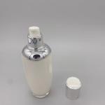 Skin Toner Cosmetic Lotion Pump Oval Cylinder Plastic PS Acrylic Bottle