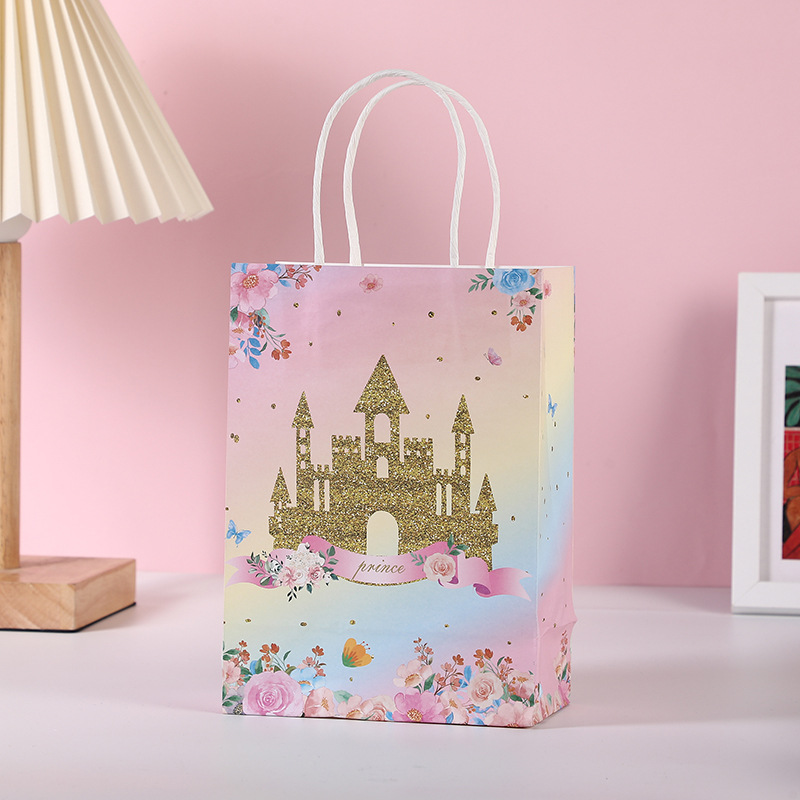 Custom Boutique Pink Kraft Handle Paper Bags With Gravure Printing And Customized Logo