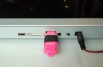 Low cost 15 inch frameless LCD video screen for shelves/display racks