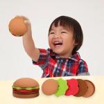 Kids Toy Baby Soft Sensory Hamburger and Fries Educational Silicone Building