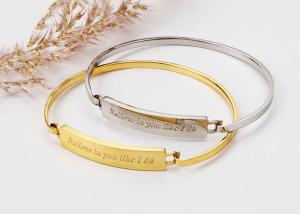 Quality Female titanium steel inspirational popular jewelry DIY bracelet logo words girls gift accessories wholesale wholesale