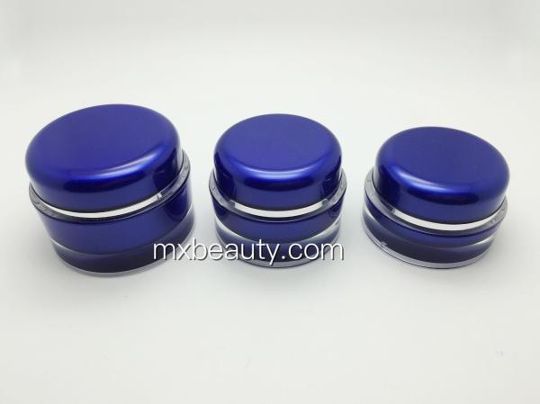 high quality classic pmma acrylic cream jar dark blue UV coating with hot