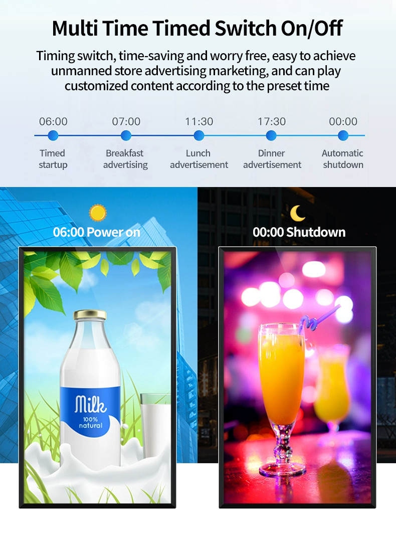 43 inch 178° Viewing Angle Wall Mounted Digital Signage with 4k Resolution and 8ms Response Time