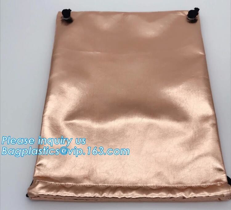 Custom Name Stamping PU Leather Drawstring Bag With Handle Waterproof Promotional Black Drawstring Bag Promotional Detai