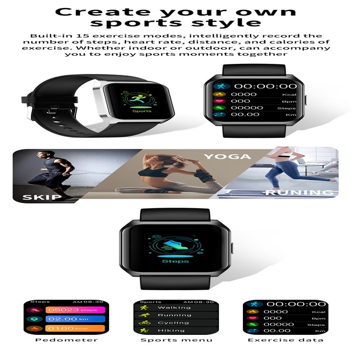 E17z Sports Smart Watch Men Women New Bt Call Custom Dial Sleep Monitor Smartwatch E17z