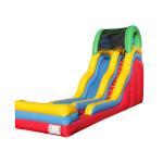 Commercial 18ft Dry Slide Inflatable Water Slide Wet For Rent Party Slip Red