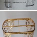 gold-plating stainless steel marble table laser cutting design for hotel lobby