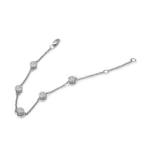 Quality Sparkling Elevated 925 Sterling Silver Moissanite Diamond Bracelet Womens wholesale