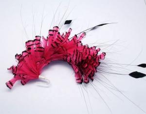 Quality Chicken Feather Mounts Pheasant Flower Feather Headband Dyed Pattern wholesale