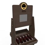 Vintage Wooden Display Stand Wood Wine Display Racks Tequila With LCD Screen