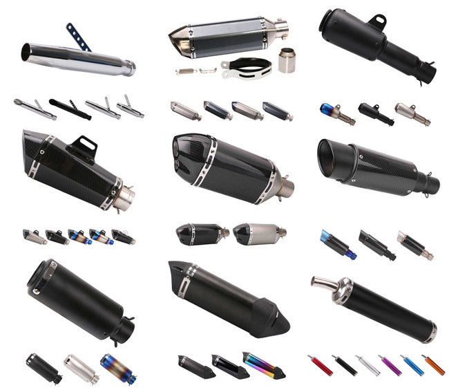 Pipes 20mm Motorcycle Exhaust Muffler Slip On Stainless Steel Street Motocross Silencer