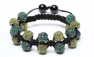 Quality Shamballa Bracelet, Crystal Pave Alloy Beads, Double Row wholesale