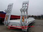 Low Bed Semi Trailer 3 Fuwa Axles Jost Support Leg Loading 50 Ton - 100 Ton