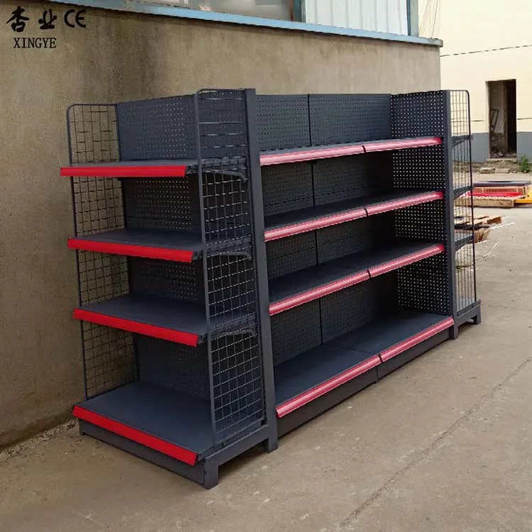 Display Gondola Supermarket Shelving Commercial Store Double Sided Shelving