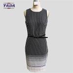 Fashion sleeveless wave point ladies fashion casual women dresses knitted dress
