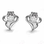 High Quality White Gold 0.14 Carat Daimonds Stud Earrings for Women (GDE005)