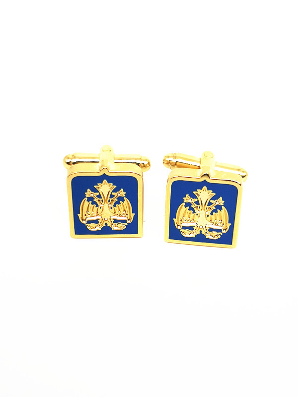 Mens Enamel Cufflinks Customized Size Metal Plating Gold Novelty Cufflinks