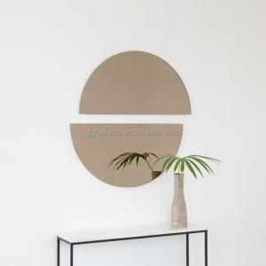 Quality Half Moon Shape Tinted Bronze Double-Coated Silver Glass Mirror for Bathroom Dressing wholesale