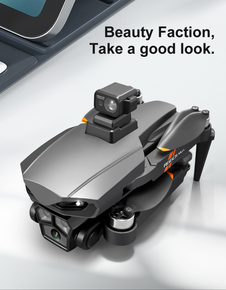 Rg601 Drone with Wifi Fpv 4k 1080p Dual Cameras 360 Laser Obstacle Avoidance and Brushless Motor Control Type Remote Control