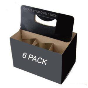 Quality Recycled Materials 6 Pack Beer Carrier Black Color Custom Size Accepted wholesale