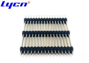 Quality DIP Male Pin Header Connectors 2.54 Mm Pitch Gold Flash Triple Plastic Bodies wholesale
